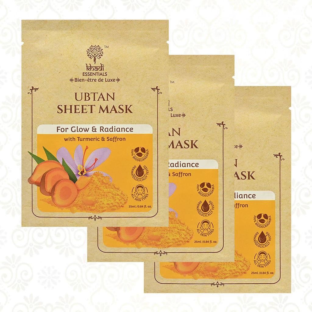 Khadi Essentials Ubtan Serum Sheet Mask | Grocsy