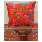 The Decor Nook Orange Base With Birds Print Cushion Cover | Grocsy