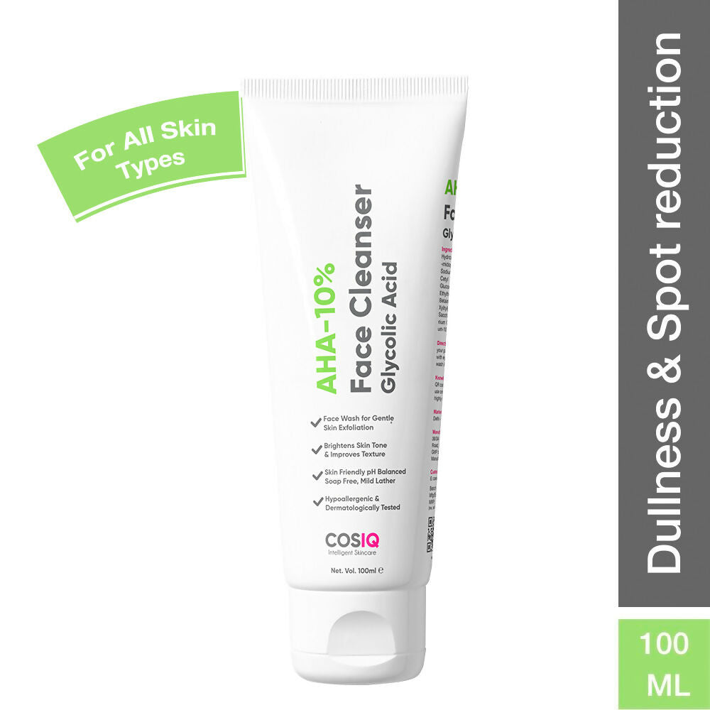 Cos-IQ AHA Glycolic Acid 10% Face Cleanser | Grocsy