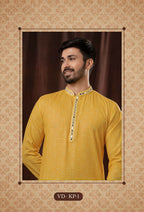 Joban Fashion Yellow Art Silk Kurta Pyjama | Grocsy