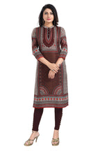 Snehal Creations Beautiful Brown Digital Print Masleen Long Kurti Tunic | Grocsy