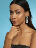Purple and Silver Tone Stone Earrings - Ruby Raang | Grocsy