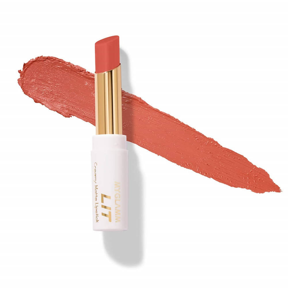 MYGLAMM LIT Creamy Matte Lipstick Bellini | Grocsy