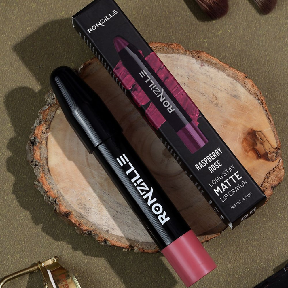 Ronzille Long Stay Matte Lip Crayon - Raspberry Rose | Grocsy