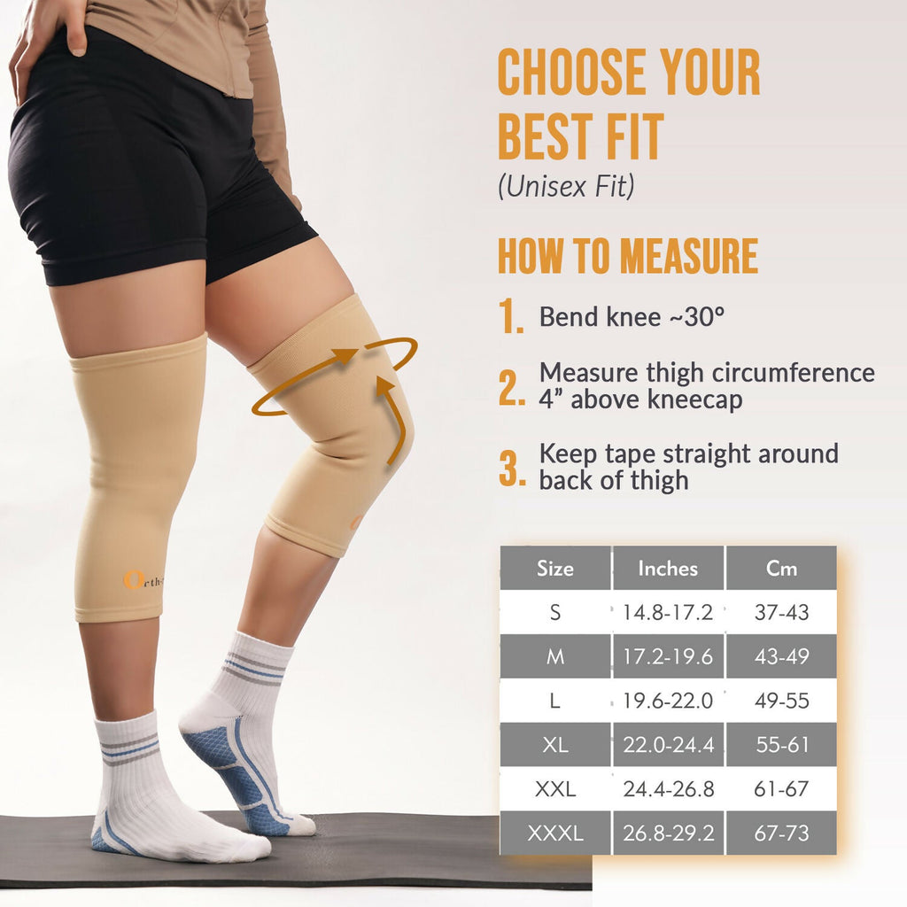 Orth-Rem Knee Cap Support For Men & Women (Pair) Knee Brace Pain Relief | Grocsy