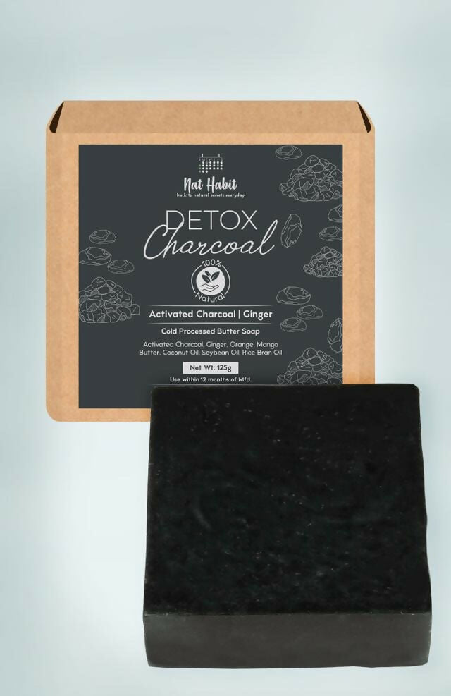 Nat Habit Cold Processed Detox Charcoal Soap | Grocsy