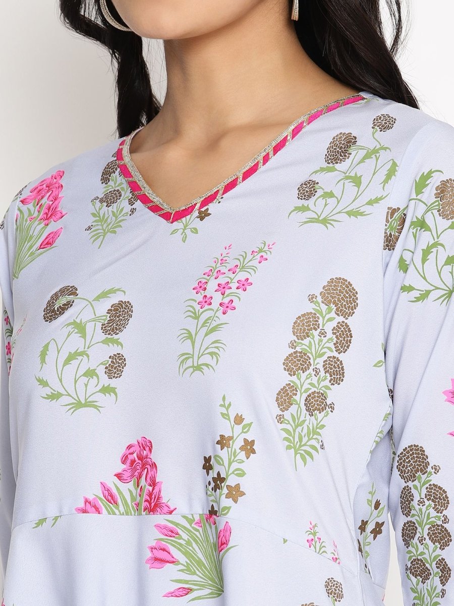 Ahalyaa Crepe Printed Top With Harem Pant | Grocsy