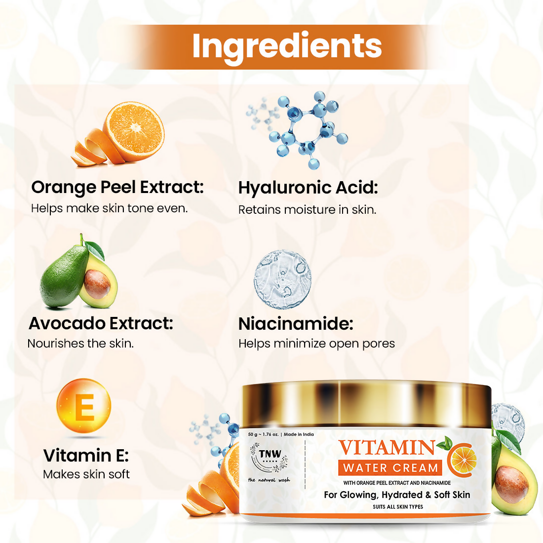 The Natural Wash Vitamin C Water Cream For Hydrated Skin | Grocsy
