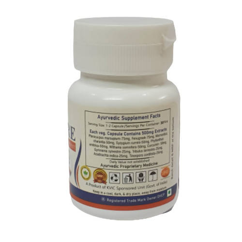 Deep Ayurveda Diacure 500mg Veg Capsules | Grocsy