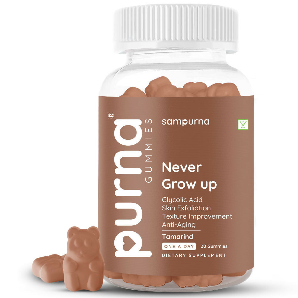 Purna Never Grow Up Glycolic Acid Gummies - Tamarind | Grocsy