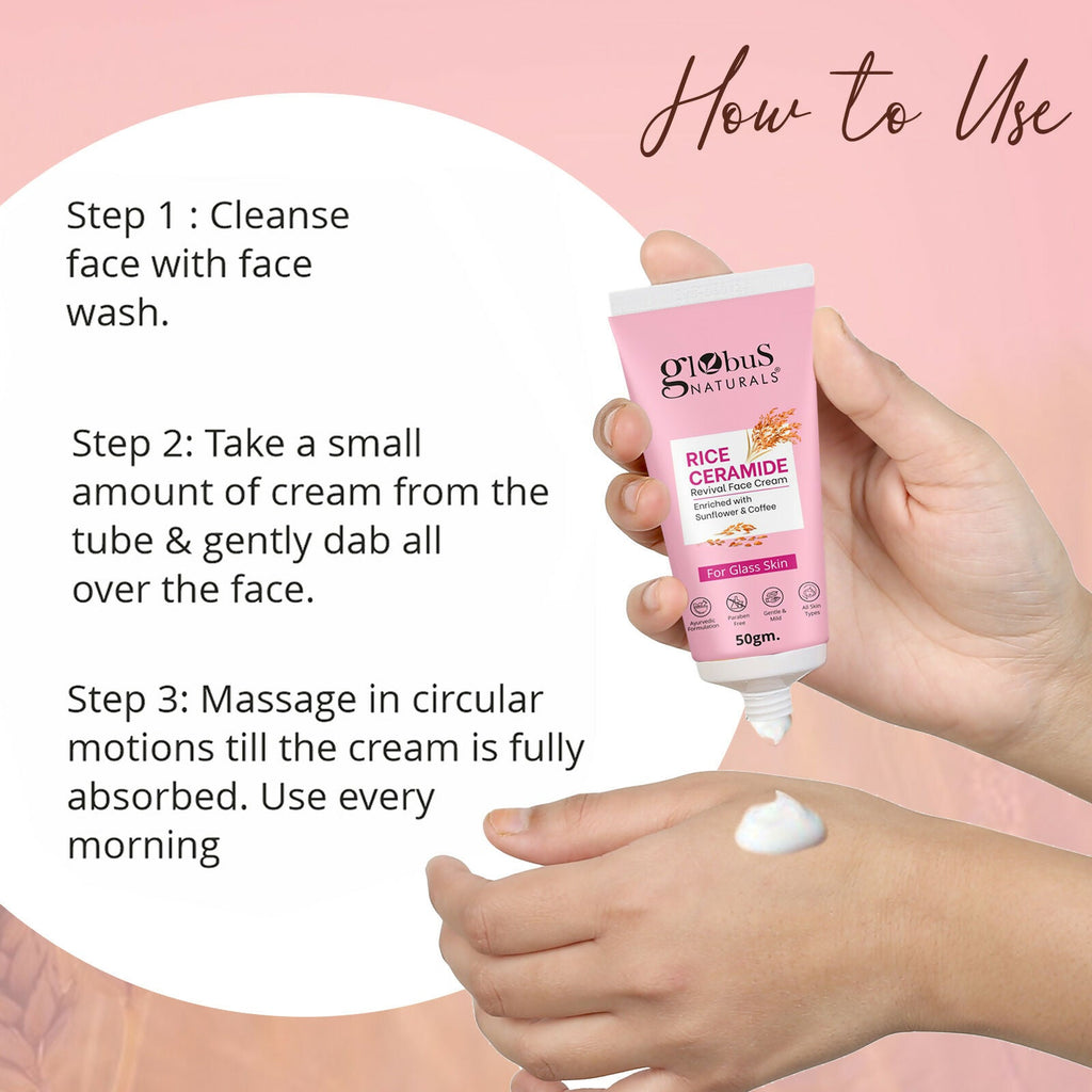Globus Naturals Rice Ceramide Revival Face Cream | Grocsy