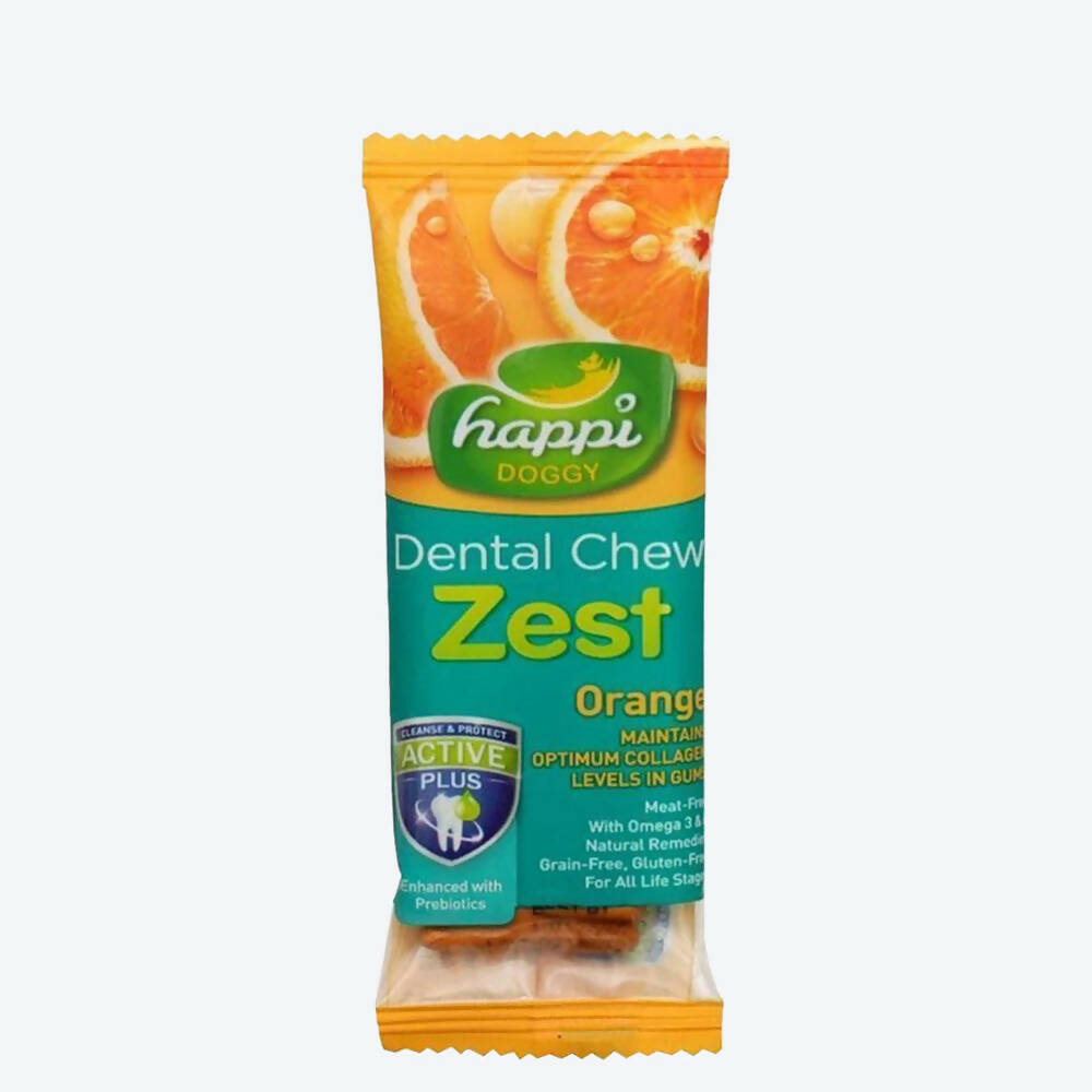 Happi Doggy Dental Chew Zest - Orange | Grocsy