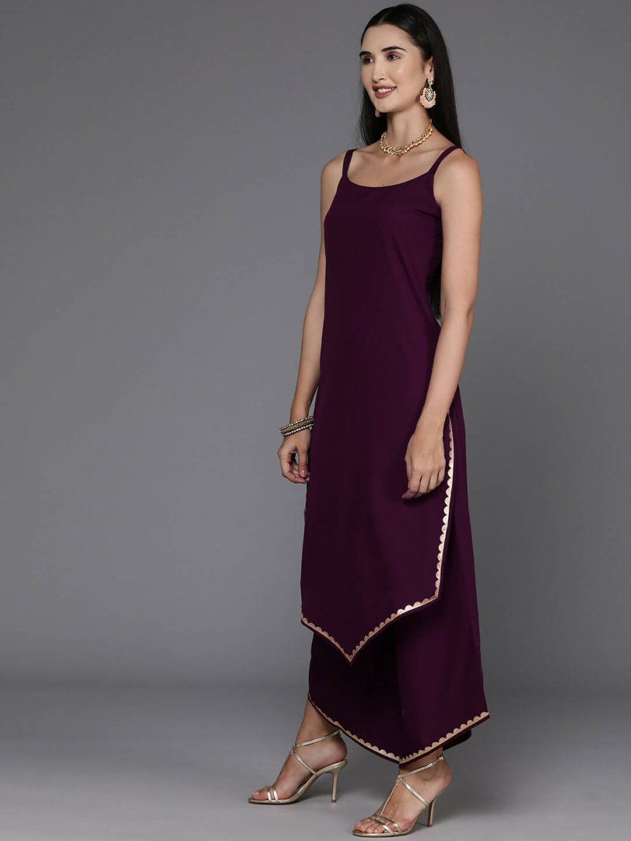Ahalyaa Women's Traditional wear Kurta Set - Burgundy | Grocsy