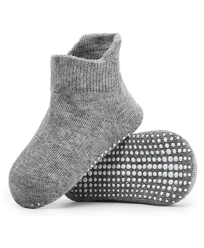 AHC Baby Socks Anti Slip Anti Skid Boys Girls Ankle Length Soft Cotton Socks with Grip | Grocsy