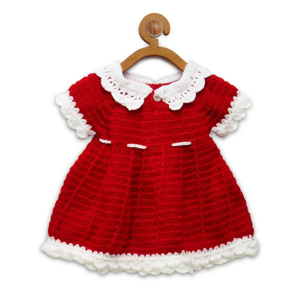 Chutput Kids Micky Design Red Coloured Solid Frock | Grocsy