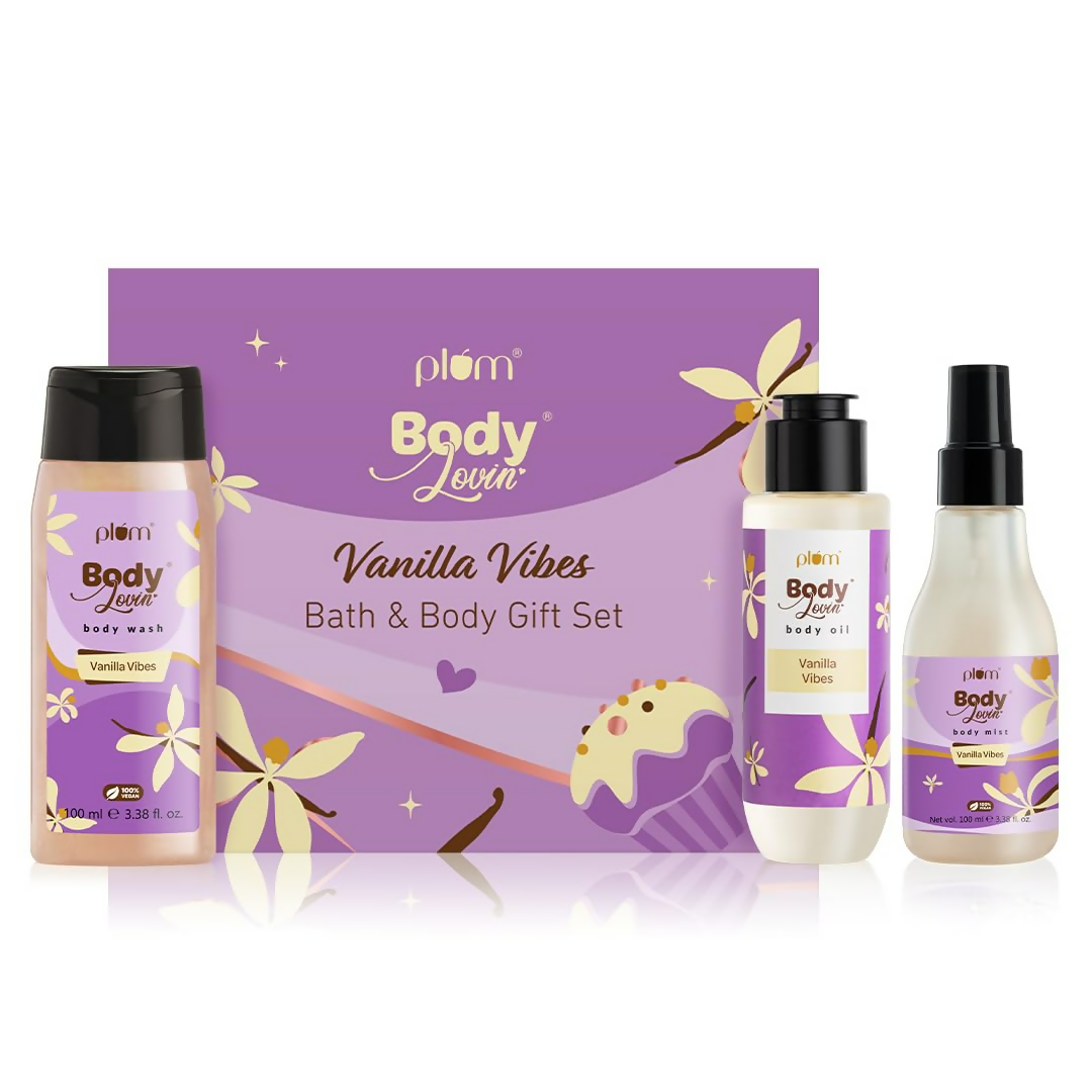 Plum BodyLovin' Vanilla Vibes Bath & Body Gift Set | Grocsy