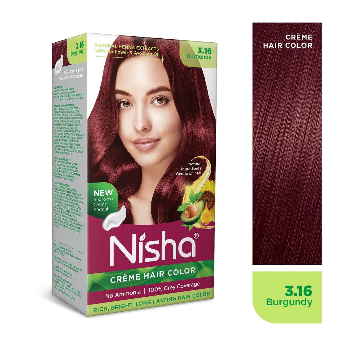 Nisha Creme Hair Color for Women - Burgundy | Grocsy