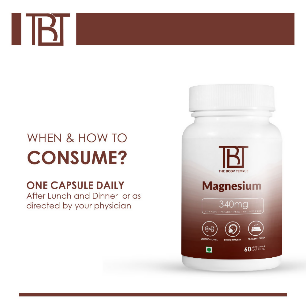 The Body Temple Magnesium Oxide 340mg Capsules | Grocsy
