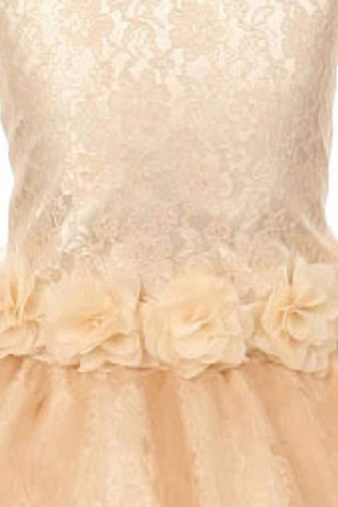 Asmaani Baby Girl's Gold Color Satin A-Line Frock (AS-DRESS-22132) | Grocsy