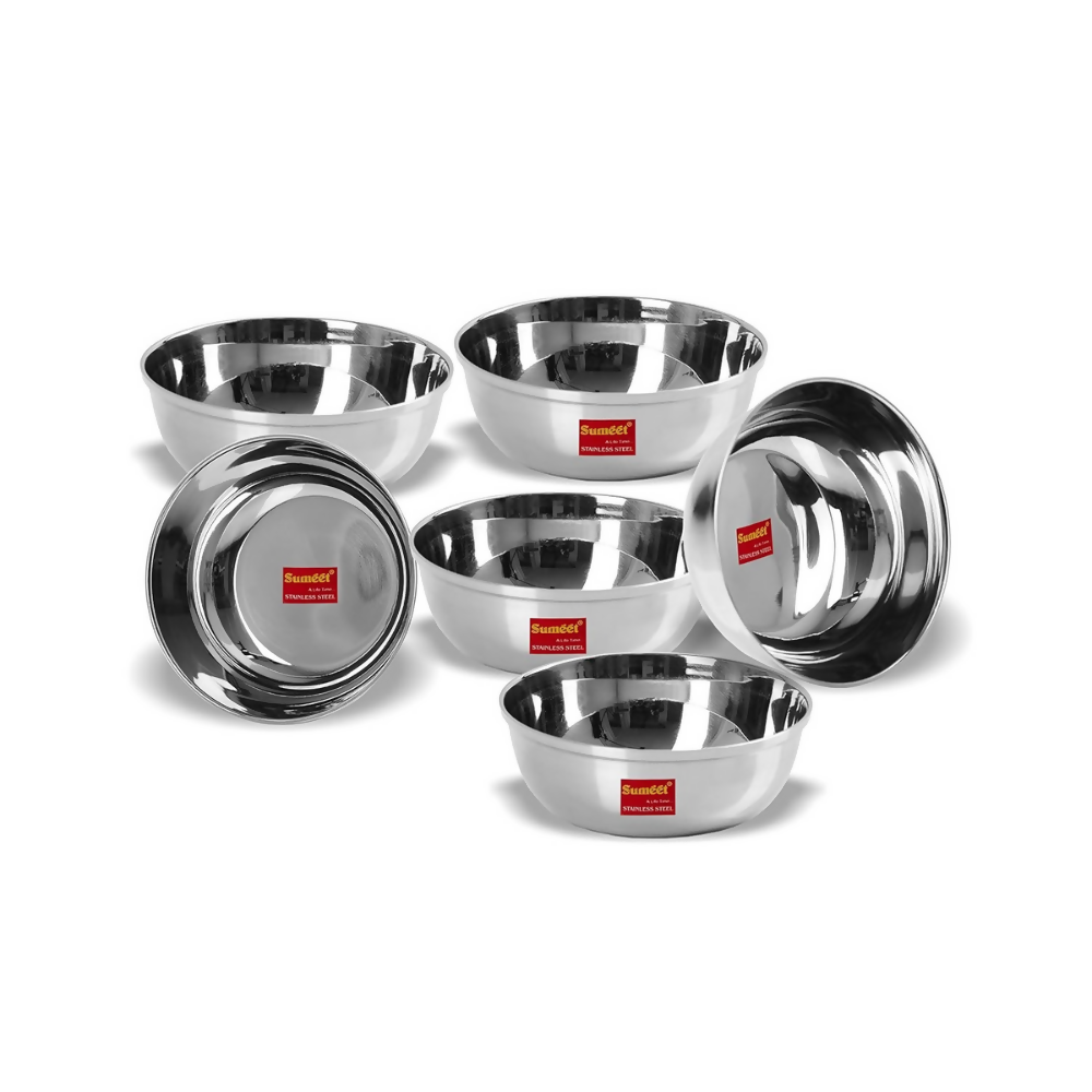 Sumeet Stainless Steel Solid Bowl Set | Grocsy