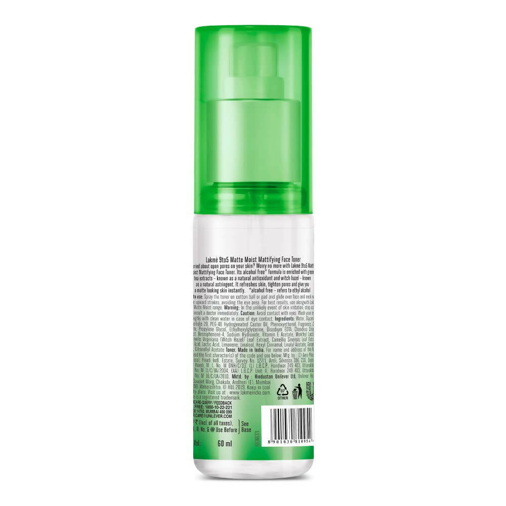 Lakme 9to5 Matte Moist Mattifying Face Toner | Grocsy