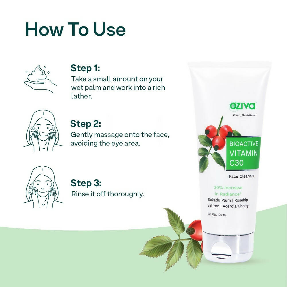 OZiva Bioactive Vitamin C30 Face Cleanser | Grocsy