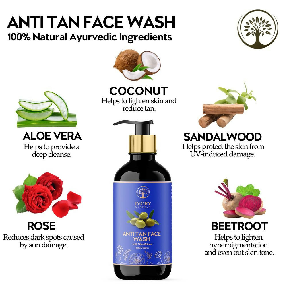 Ivory Natural Tan Face Wash For Crystal Clear And Radiant Skin | Grocsy