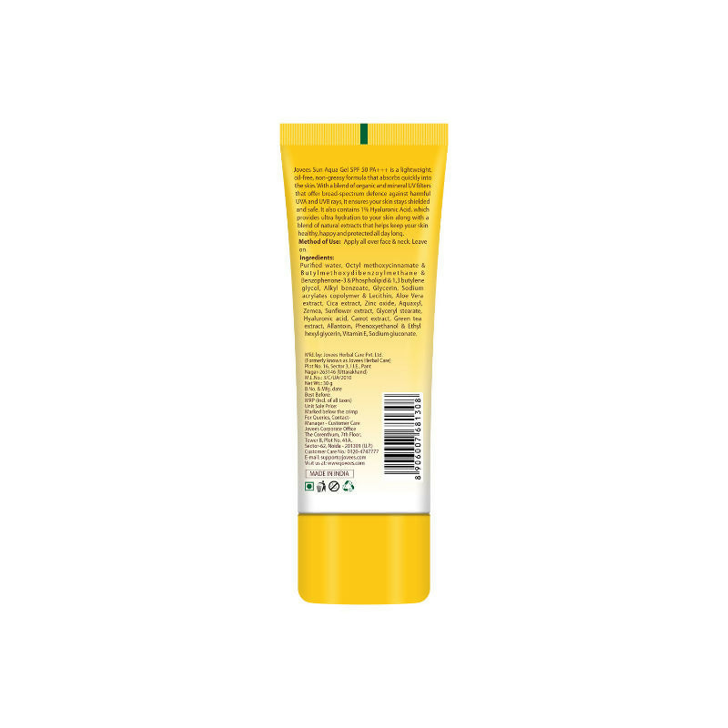 Jovees Herbal Sun Aqua Gel SPF 50 PA+++ Lightweight Texture | Grocsy