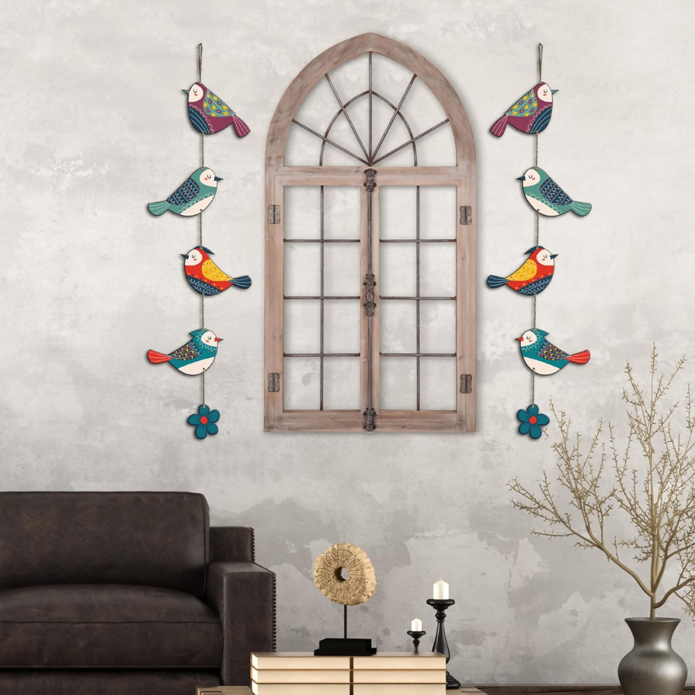 Artvibes Colorful Birds Decorative MDF Wooden Wall Art | Grocsy