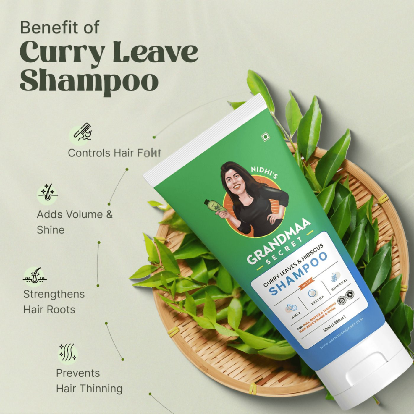 Nidhi'S Grandmaa Secret Curry Leaf & Hibiscus Shampoo | Grocsy