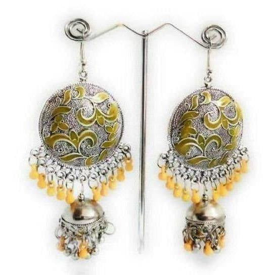 MS Fashion India Muskan Fancy Handmade Chandbali Style Jhumka with Beaded Earrings | Grocsy