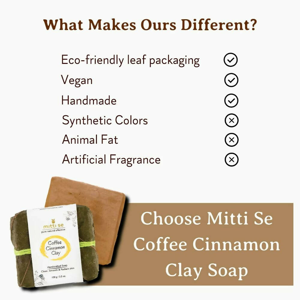 Mitti Se Coffee Cinnamon Clay Handcrafted Soap | Grocsy