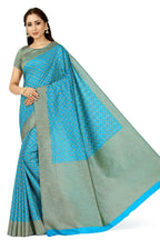 Mimosa Women's Patola Art Silk Turquoise Blue Saree | Grocsy
