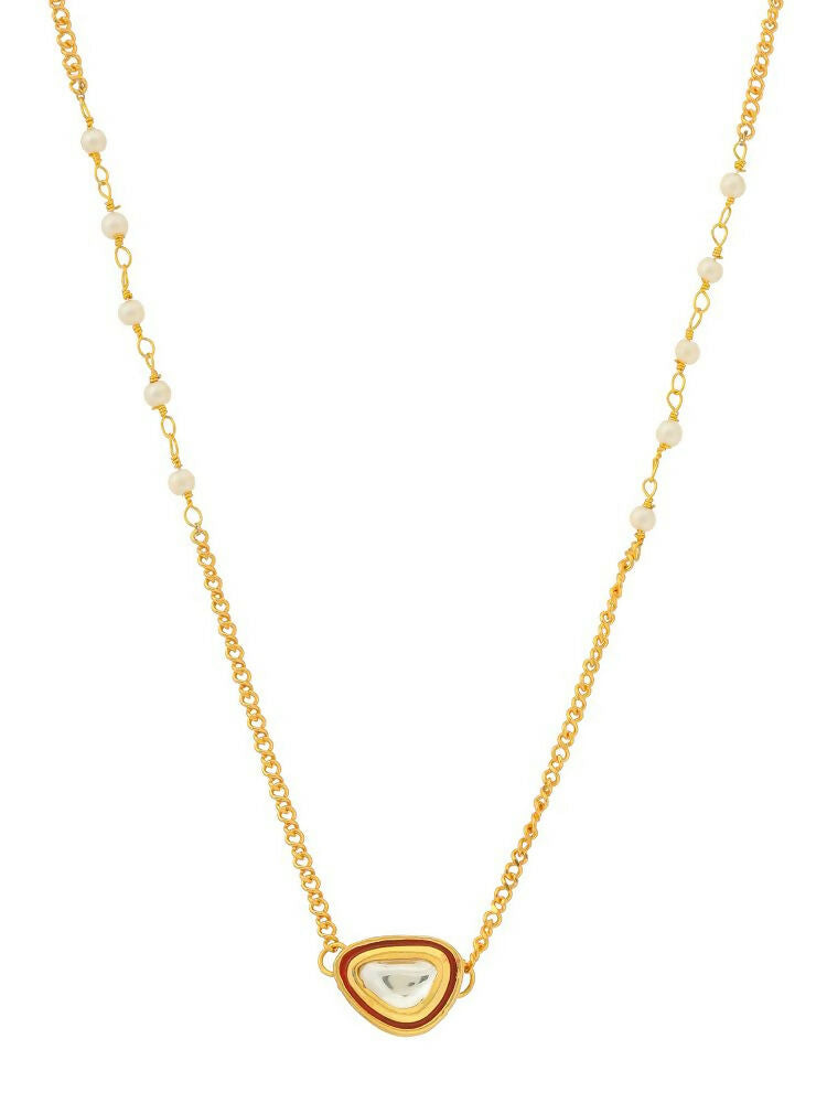 Gold Plated Kundan Necklace - Ruby Raang | Grocsy