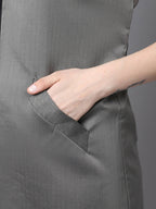 Even Apparels Grey Polywool Open Front Women's Long Coat BF496 | Grocsy