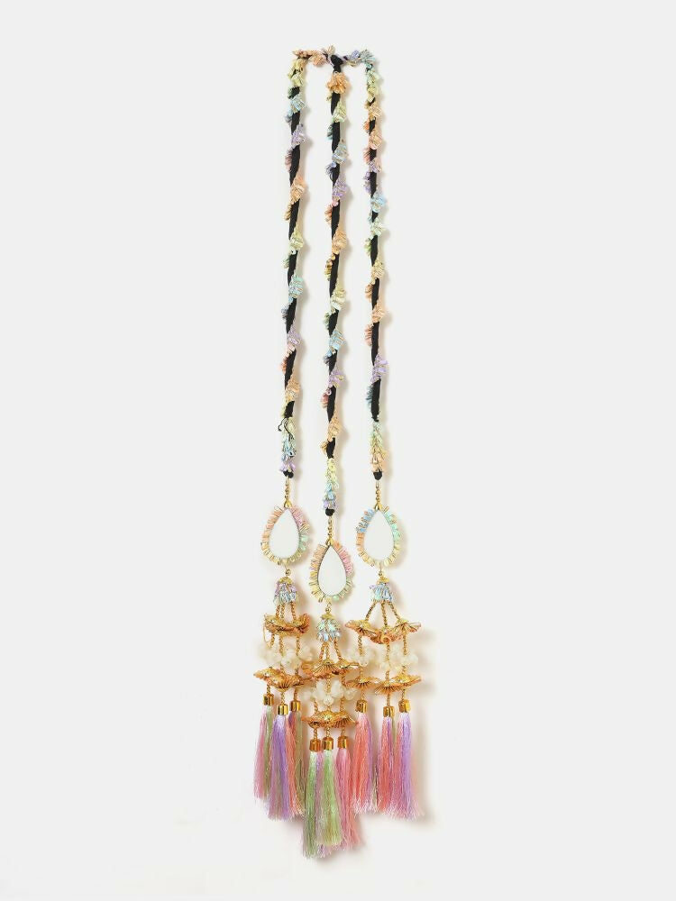Ruby Raang Colorful Gota Pati Work And Colorful Pastel Hues Threadswith And Black Thread & Mirros | Grocsy