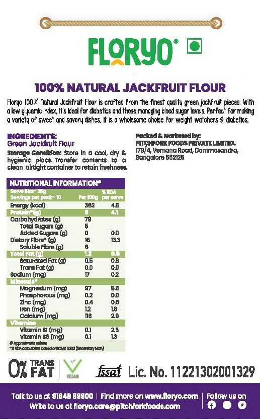 Floryo 100% Natural Jackfruit Flour | Grocsy