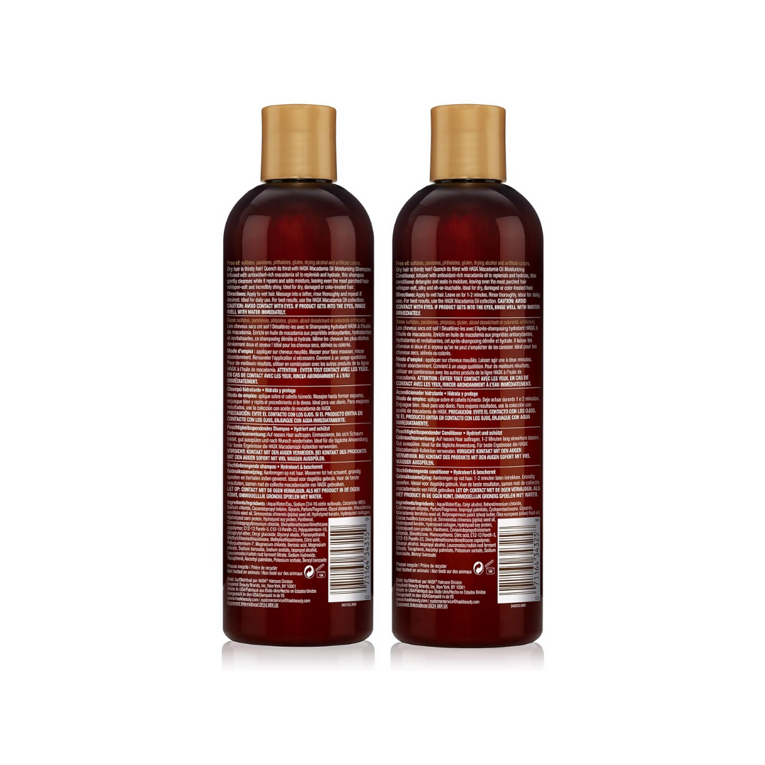 HASK Macadamia Oil Moisturizing Shampoo & Conditioner | Grocsy
