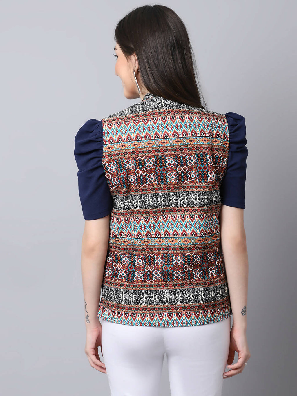 Even Apparels Brown 100% Viscose Rayon Open Front Gillet | Grocsy