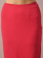 Myshka Women's Pink Solid Knee Length Party Embellished Skirts | Grocsy
