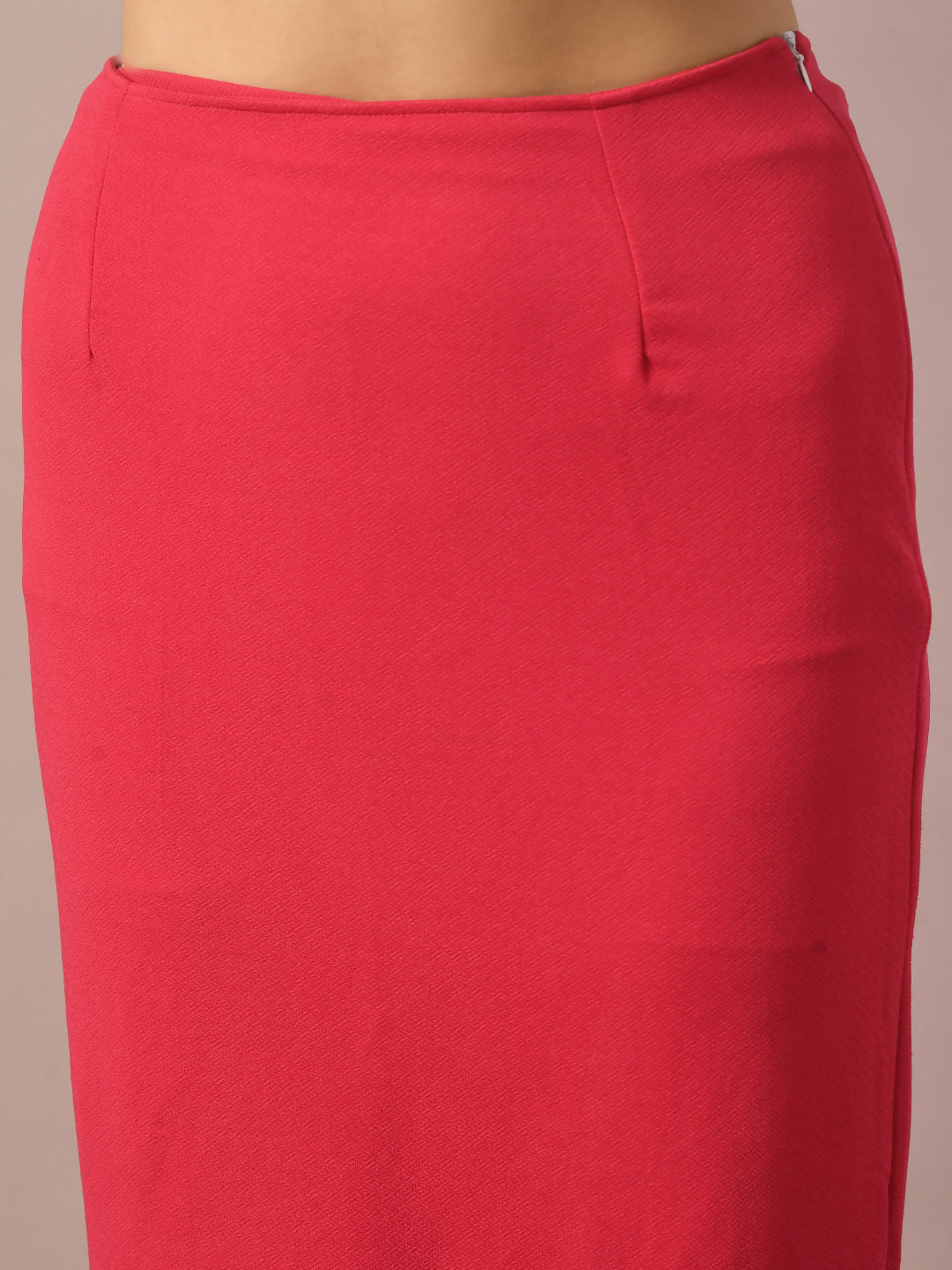 Myshka Women's Pink Solid Knee Length Party Embellished Skirts | Grocsy