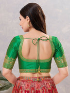 Joban Fashion Women Silk Green Stitched Blouse | Grocsy