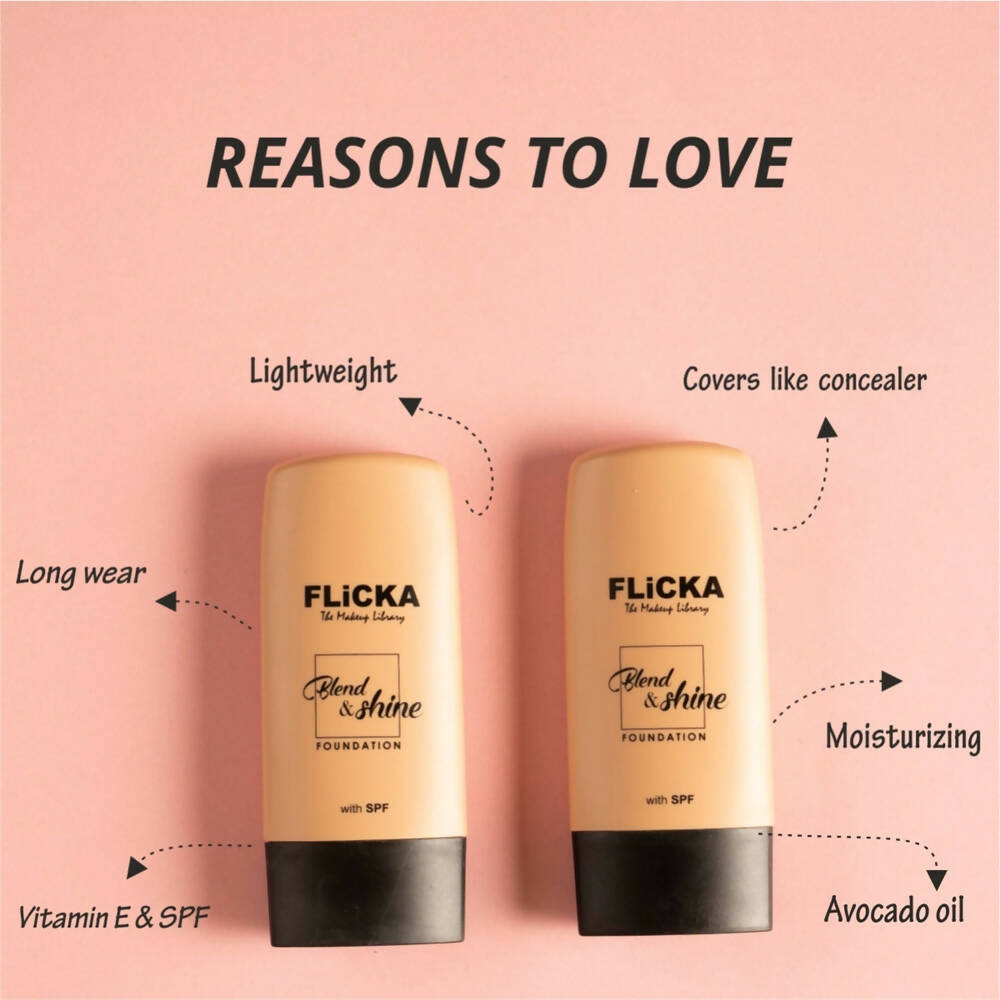Flicka Blend & Shine Foundation - Caramel | Grocsy
