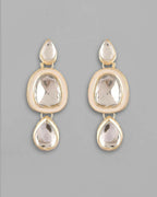 VOJ Kundan Studded Silver Plated White Color Jewellery Set with MaangTikka | Grocsy