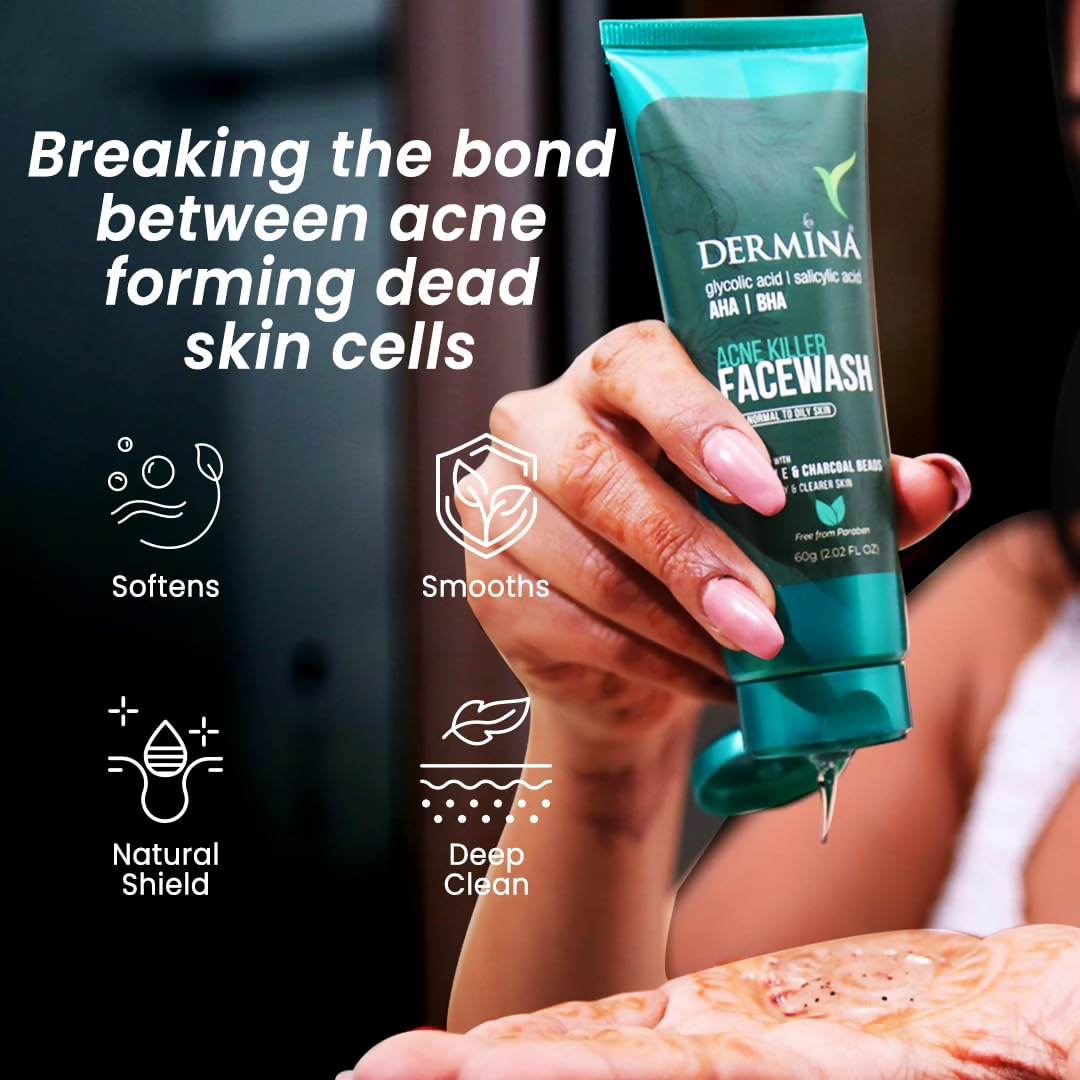 DERMINA Acne Killer Facewash | Grocsy