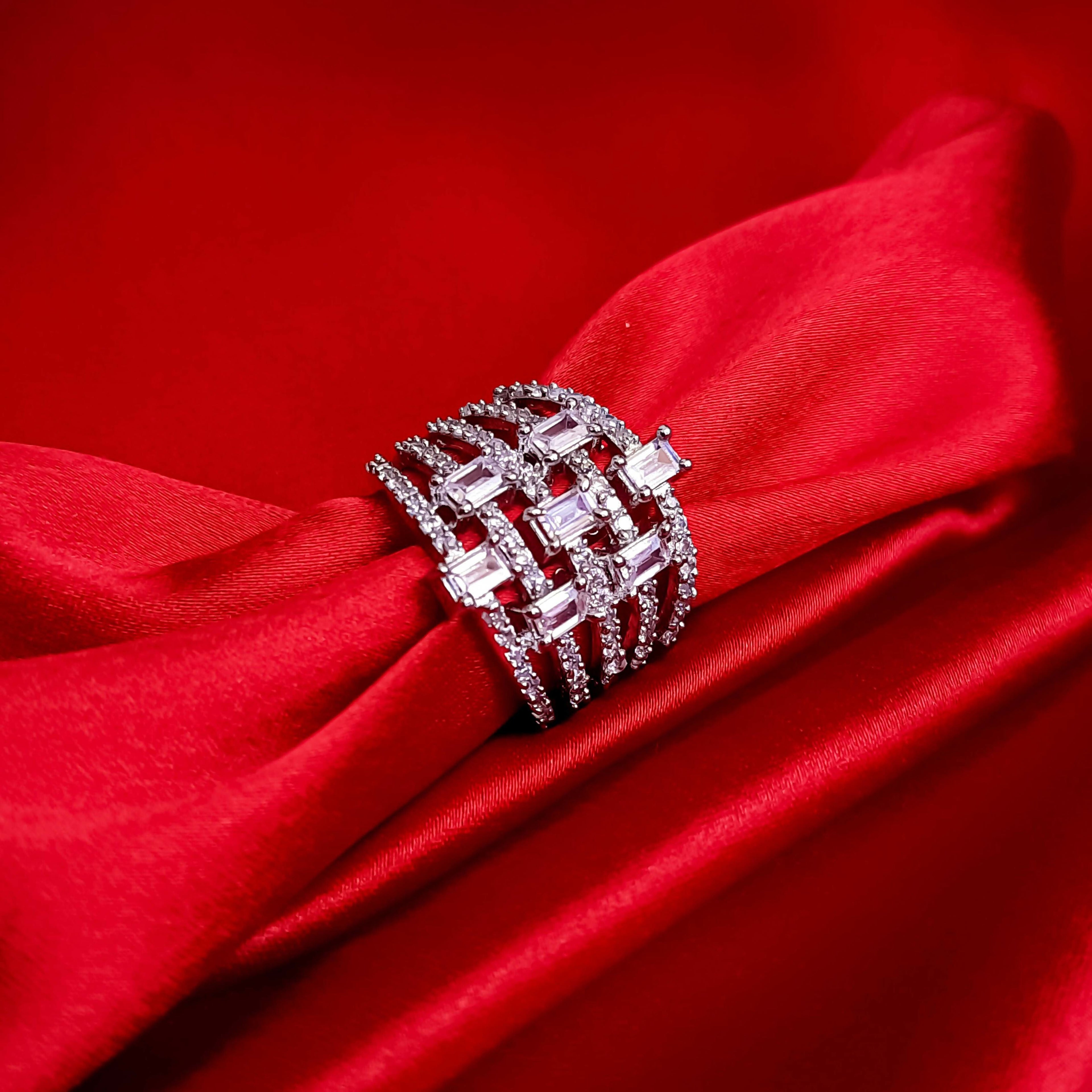 Joban Fashion Silver Brass Adjustable Ring | Grocsy