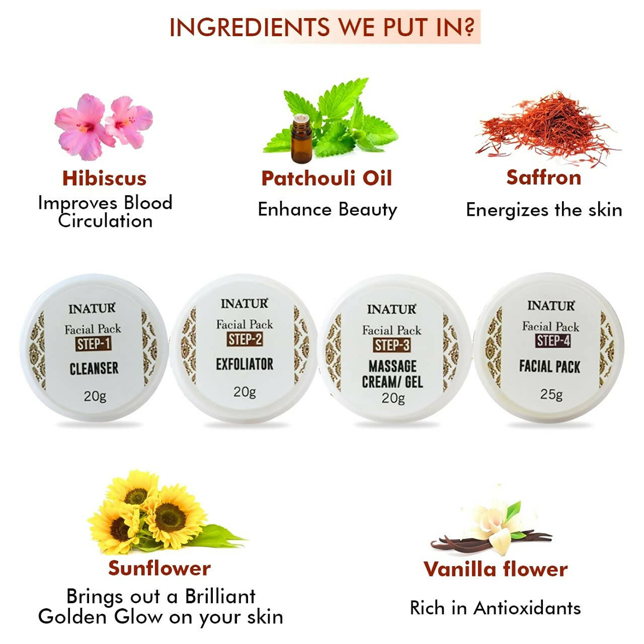 Inatur Saffron Gold Facial Kit | Grocsy