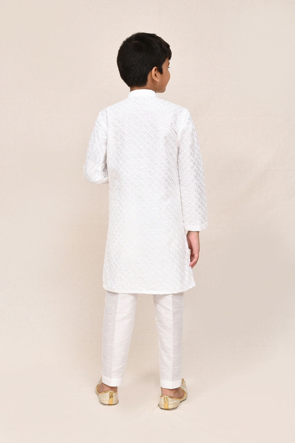 Joban Fashion Art Silk White Kurta With Straight Fit Pant | Grocsy