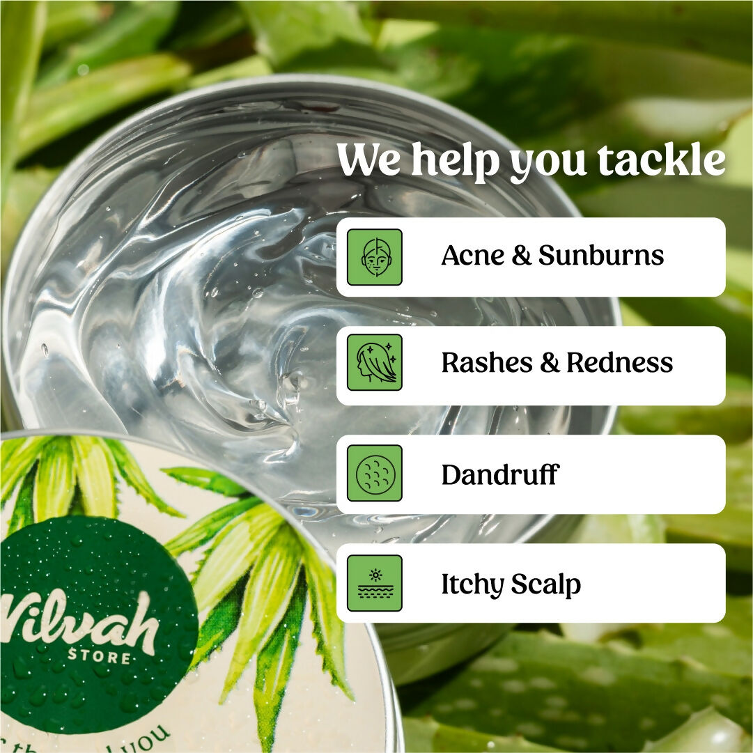 Vilvah Store Aloe Vera Gel (Multi-Purpose Skin & Hair Care) | Grocsy