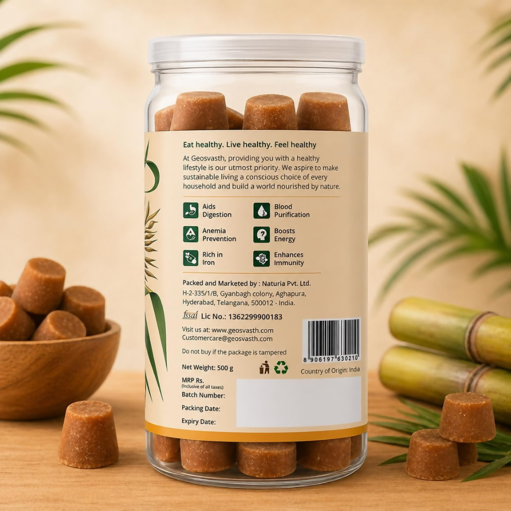 GeoSvasth Organic Jaggery Cubes | Grocsy